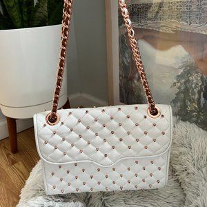 Rebecca Minkoff Quilted Studded Back with Rose Gold Studs
